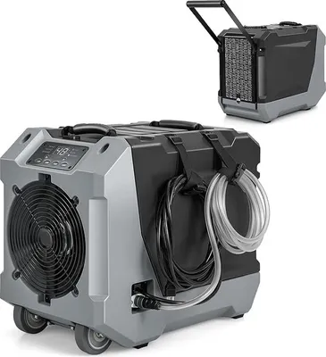 Produktbild von Gewerblicher Luftentfeuchter, 85 L/Tag Kriechraum-Entfeuchter mit Pumpe und Ablaufschlauch, Industrieller Luftentfeuchter, Tragbar für Keller, Schwarz