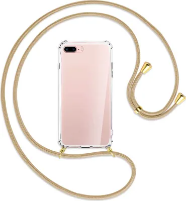 Produktbild von Handykette Backcover-Schutzhülle mit Band (Metall goldfarben) für Apple iPhone 7 Plus / 8 Plus - caramel