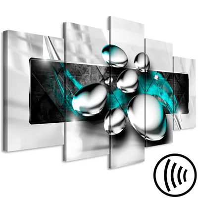 Image de Tableau acoustique Effet 3D 200 x 100 cm Tableaux Mousse acoustique Absorbeur acoustique haute performance Toile insonorisante 5 pièces Tableau mural Acoustique intérieure Isolation acoustique Abstrait a-A-0354-b-o