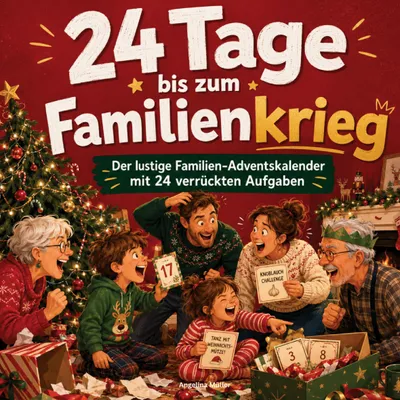 Produktbild von 24 Tage bis zum Familienkrieg: Der lustige Familien Adventskalender mit 24 verrückten Aufgaben