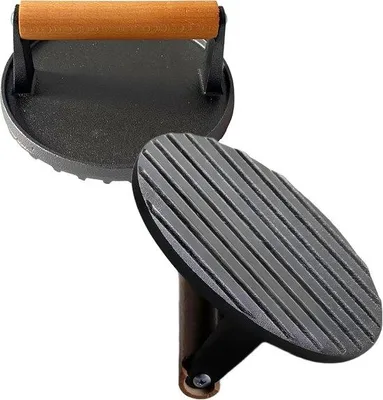 Produktbild von Famanu Hamburgerpresse aus Edelstahl 17 cm – 1 kg Smash Burger Presse