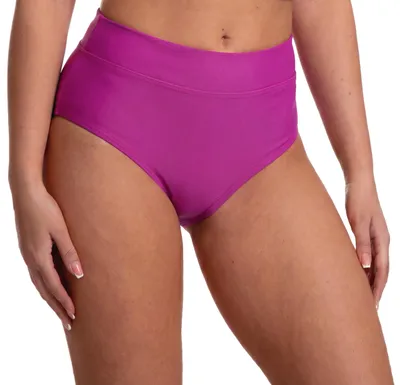 Produktbild von Aquarti Damen Bikinihose High Waist mit Umschlagbund Unterteil, Farbe: Magenta, Größe: 40