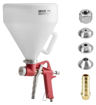 Immagine prodotto di Pistola a spruzzo VEVOR, pistola a spruzzo da 4,5 L, set di verniciatura professionale per strutture murali a secco, spruzzatore con 3 ugelli (3,5 mm, 6 mm, 8 mm) per texture popcorn, knockdown e buccia d'arancia
