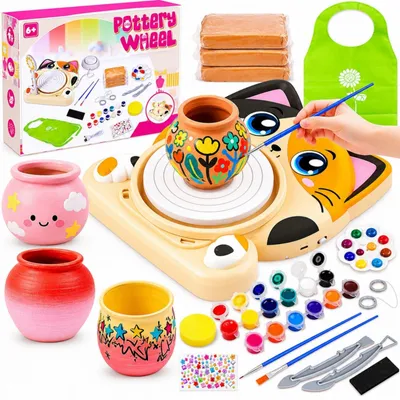 Productafbeelding van Keramiekschijf voor kinderen, set van 3, luchtgedroogde klei, creatief kunstspel voor kinderen