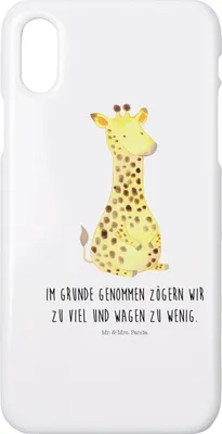 Produktbild von Mr. & Mrs. Panda Iphone 10 Handyhülle Giraffe Zufrieden - Weiß - Geschenk, Afrika, Cover, Abenteuer, Glück, X, Hülle, Handy