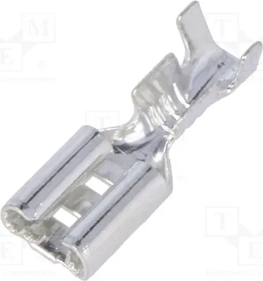 Obrázek produktu pro 20 kusů konektorů: ploché, pro vodiče o průřezu 0,5÷1 mm², samice, rozměry 0,8 mm x 4,8 mm, pro kabely, neizolované. Koeficient: 0