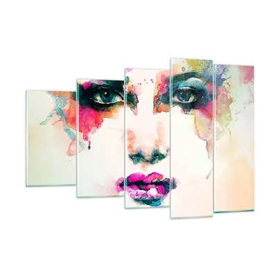 Produktbild von Bilder auf glas - Frau Gesicht Kosmetik - 150x100cm - Glasbilder - Wandbilder - Kunstdruck - zum Aufhängen bereit - Wanddekoration aus Glas - Glas Bilder - Wandbild auf Glas - GEG150x100-3050