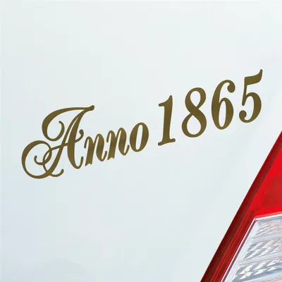 Produktbild von Auto Aufkleber Deko Home ANNO 1865 Vintage 20x5 cm Gold Sticker Heckscheibenaufkleber
