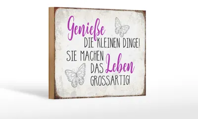Produktbild von Holzschild Spruch 18x12cm genieße kleine dinge das Leben