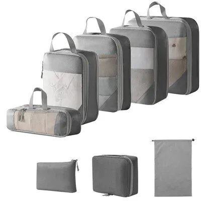 Image de Ensemble de 8 organisateurs de vêtements compressibles pour voyage