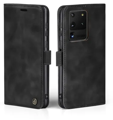 Produktbild von Handy Hülle für Samsung Galaxy S20 Ultra 5G Klapphülle Bookcase Flip Cover Handy Tasche Etui Farbe: Schwarz