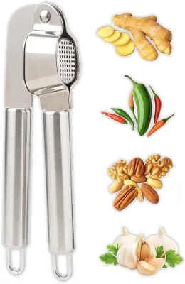 Produktbild von Knoflookpers aus Edelstahl, professionell, für Knoblauch, Ingwer, Chili, robust, eleganter Design