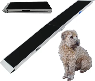 Produktbild von TRUTZHOLM Hunderampe klappbar 183 cm Traglast 180 kg Alu grau schwarz beschichtet Tierrampe