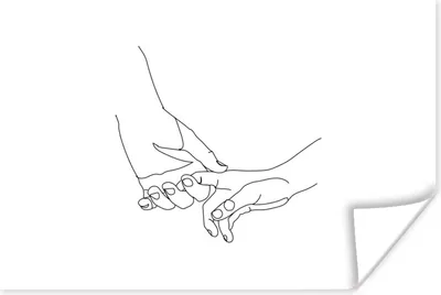 Produktbild von MuchoWow® Poster Hände - Liebe - Linienkunst 60x40 cm - Schlafzimmerdekoration