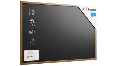 Produktbild von Schwarze magnetische Kreidetafel mit Holzrahmen 180x120cm