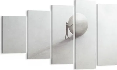 Produktbild von Bild auf Leinwand - Leinwandbild - 5 Teile - Sisyphus Arbeit Symbol - 100x60cm - Wand Bild - Wanddeko - Wandbilder - Leinwanddruck - Bilder - Wanddekoration - Leinwand bilder - EG100x60-4752