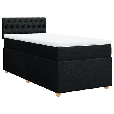 Produktbild von vidaXL Boxspringbett mit Matratze Schwarz 90x190 cm Stoff