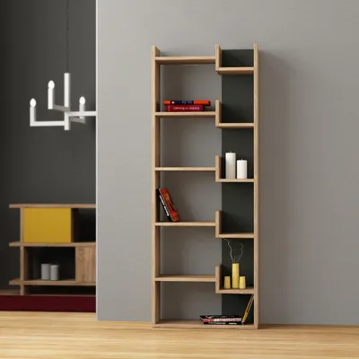 Produktbild von Modernes Bücherregal Houseland Oppa Eiche natur/anthrazit