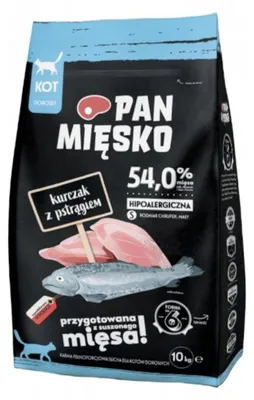 Zdjęcie produktu dla Sucha karma dla kota Pan Mięsko Kurczak z pstrągiem rozmiar S 10kg