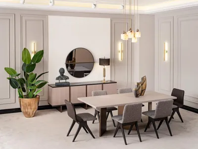 Produktbild von Esszimmer Essgruppe Esszimmermöbel Esstisch Essecke 9tlg Holz Beige