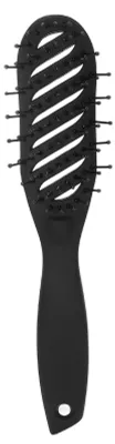 Image de Peigne à menisque, peigne de coiffure en nylon pour cheveux secs et mouillés, brosse de massage pour coiffeurs, couleur noire
