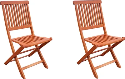 Produktbild von Gartenstuhl 2er Set PASCALO - Eukalyptus, Natur | Klappstuhl Wetterfest Gartenstühle Outdoor Balkonstühle