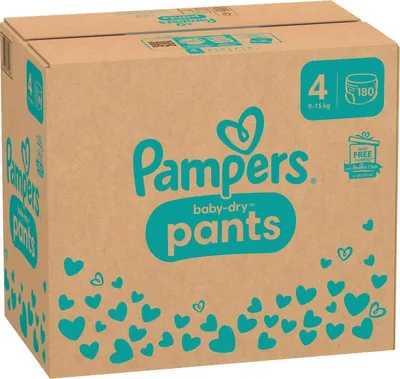 Zdjęcie produktu dla Pampers® 8006540711408 Pieluszki Pampers® baby-dry™ miesięczne pudełko rozmiar 4 (9-15 kg) dla niemowląt i małych dzieci (4-18 miesięcy), 180 szt.