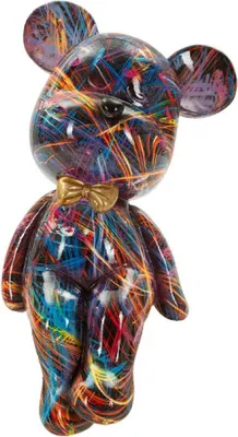 Image de Ours décoratif PSYCO -B- multicolore 9,5 x 12,5 x 25 cm