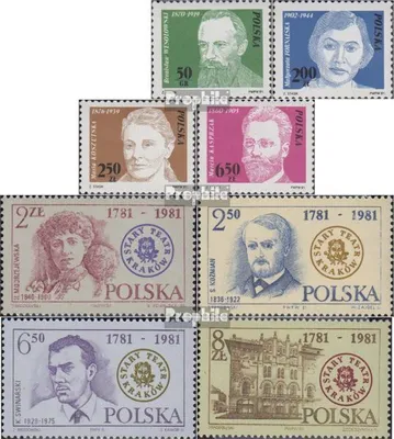 Produktbild von Briefmarken Polen 1981 Mi 2772-2775,2777-2780 (kompl.Ausg.) gestempelt Persönlichkeiten