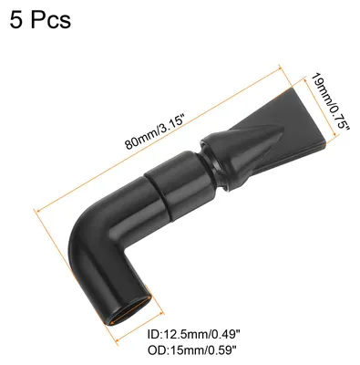 Produktbild von 5stk Aquarium Dš¹se 360¡ãFrei Drehbar Plastik Aquarium Pumpe Dš¹se 15mm/0.59" AD Flach Wasser Auslass Rš¹cklauf Rohr Anschluss fš¹r Aquarien Becken(Schwarz)
