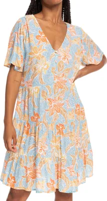 Obrázek produktu pro Dámské květinové šaty s krátkým rukávem Roxy Sunny Summer XS