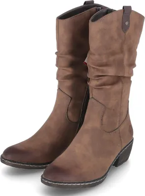 Immagine prodotto di Rieker stivali da donna stivali invernali in ecopelle marrone con zip taglia: 36