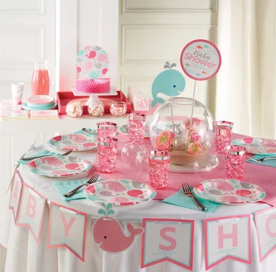 Produktbild von 16 Servietten Happy Baby Wal Party Pink Babyshower