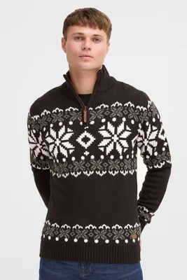 Produktbild von SOLID SDNorwin Herren Strickpullover Troyer Grobstrick Pullover mit Stehkragen Regular fit