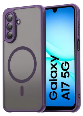 Image de Étui magnétique pour Samsung Galaxy A17 5G Housse Magsafe Housse de protection antichoc cadre TPU fort anneau magnétique, Violet