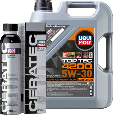 Produktbild von LIQUI MOLY Top Tec 4200 5W-30 5 Liter & Cera Tec Keramik Verschleißschutz 300ml