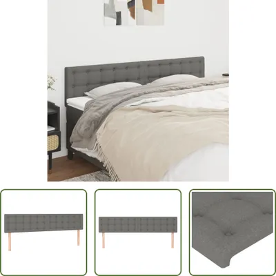 Produktbild von The Living Store Kopfteile 2 Stk. Dunkelgrau 100x5x78/88 cm Stoff