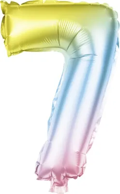 Produktbild von Folienballon Zahl 7 bunt 100 cm