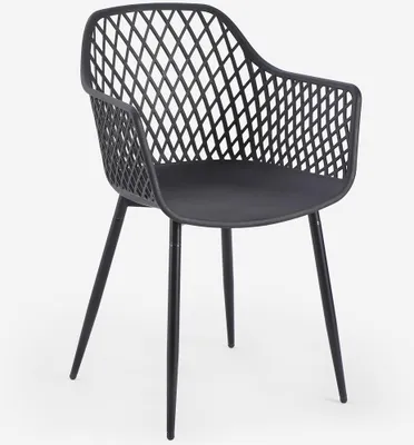 Immagine prodotto di Sedia da cucina di design moderno in polipropilene con braccioli Vetra - Nero