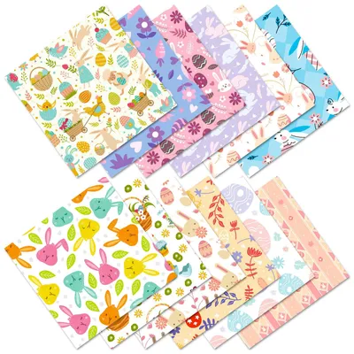 Scrapbooking-Papier 24 Blatt, 12 Osterdesigns, 15x15 cm
