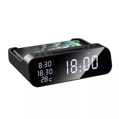 Produktbild von ANTCOOL Wireless Charger 15W mit digitalem Wecker, Thermometer