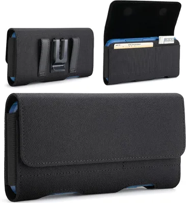 Imagen del producto de Funda para teléfono móvil, riñonera de nylon con clip, ideal para el uso diario