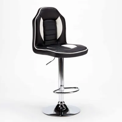 Image de Tabouret en similicuir Racing Design pour les salles de jeux et les bars - Noir