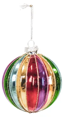 Image de Décoration - Boule de Noël - Verre - Multicolore - 8x8 cm