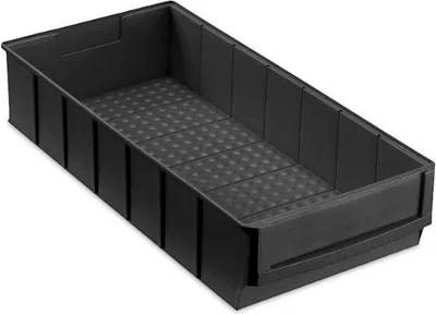 Produktbild von Leitfähige Industriebox 400 B | HxBxT 8,1x18,3x40cm | 4,7 Liter | ESD, Sichtlagerkasten, Sortimentskasten, Sortimentsbox, Kleinteilebox