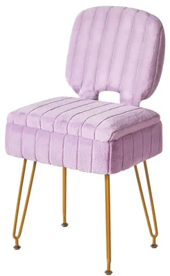 Make-up-Hocker mit Stauraum, Samt, lila, klappbar, 42x31x72 cm