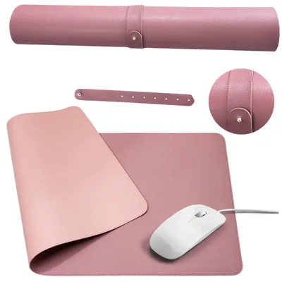 Obrázek produktu pro Klávesnice podložka pod myš na stůl oboustranná růžová 80x40 cm