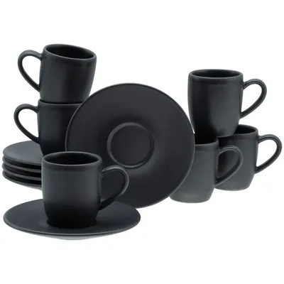 Obrázok produktu pre CreaTable, 33044, Soft Touch čierna, šálky na espresso 12 ks, kamenina