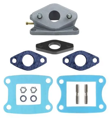Image de Collecteur d'admission 16 mm + plaque isolante + joints pour Honda MT, MB, MTX, MBX 50