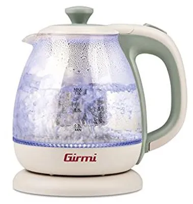 Imagen del producto de Girmi BL41, 1 litro, 1100 W, Transparente, Vidrio, Plástico, Indicador de nivel de agua, Protección contra sobrecalentamiento